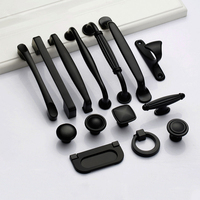 Poignées et boutons de porte de tiroir en alliage d'aluminium noir moderne, prix de gros compétitif en Chine, pour meubles