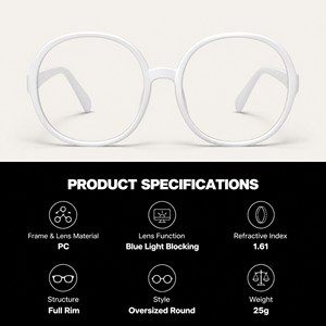 Colorful Round <b>Sunglasses</b> Tortoiseshell Frame Clear Lens Oversized Fashion Unisex Anti <b>Blue</b> Light Glasses - Product Image 4