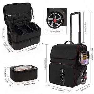 Échantillon gratuit : Valise de coiffure et de maquillage Relavel avec isolation et pochette cosmétique amovible, sac de voyage pour maquilleur - Product Image 5