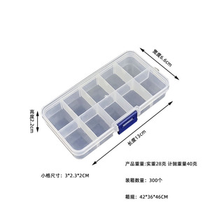 <b>Small</b> 10 Compartment Transparent <b>Storage</b> <b>Box</b> With Detachable Dividers For Desktop Organization And <b>Small</b> Accessories - Product Image 2