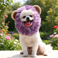 Chapeau de costume Crinière de lion pour chiens et chats, réglable, en polyester écologique, couleur unie, accessoire pour animaux de compagnie pour Halloween, automne et hiver
