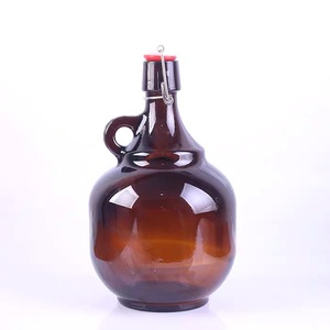 Jiabshanghai Linlang — bouteille ronde en verre, dessus pivotant, 64oz, 2l, en ambre Growler, avec poignée, vente en gros - Product Image 6