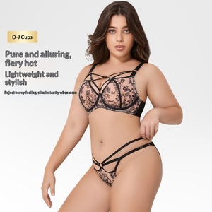 Completo Set Lingerie Sexy Personalizzato per <span class=keywords><strong>Donne</strong></span> Curvy con Copertura Totale e Supporto Push-up per Busto Grande - Product Image 1