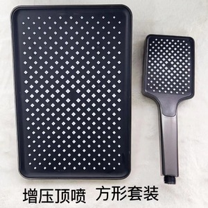 Juego de cabezal de ducha rectangular gris plomizo de 12 pulgadas con función anticorrosión - Product Image 3