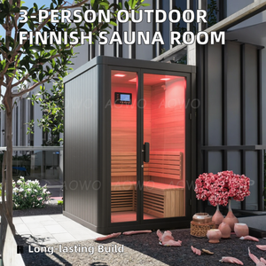 Enkelvoudige buiten sauna, zwart, traditioneel, met luxe uitvoering voor ontgifting en gezondheidsvoordelen - Product Image 3
