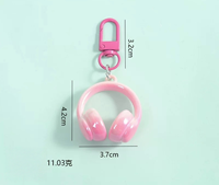 Porte-clés en plastique en forme d'écouteurs de musique, mini-casque Y2K cool pour filles, breloque de sac, pendentif, cordon de suspension, cadeau