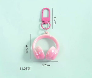 Porte-clés en plastique en forme d'écouteurs de <span class=keywords><strong>musique</strong></span>, mini-casque Y2K cool pour filles, breloque de sac, pendentif, cordon de suspension, cadeau - Product Image 2