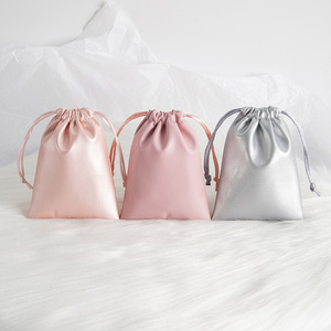 Sacs à bijoux en cuir PU avec cordon de serrage, 7x9cm à 15x20cm, pour ranger les écouteurs et les bijoux - Product Image 2