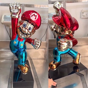 Sculpture décorative de <span class=keywords><strong>Mario</strong></span> <span class=keywords><strong>Bros</strong></span>, <span class=keywords><strong>figurine</strong></span> de <span class=keywords><strong>Mario</strong></span>, statues d'exposition, figurines en résine de fibre de verre colorées, artisanat pour la décoration intérieure - Product Image 5