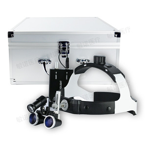 Loupe dentaire + lampe frontale LED, dispositif d'examen oral et chirurgical monté sur casque 2,5X/3,5X. - Product Image 2