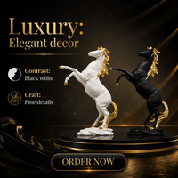 Figurine de cheval en résine, cadeau porte-bonheur créatif pour la maison, décoration de Noël ou de remise de diplôme sur le thème de l'anime