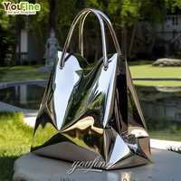 Escultura de Bolso 3D en Acero Inoxidable, Estatua de Bolso de Arte Moderno para Centro Comercial o Plaza