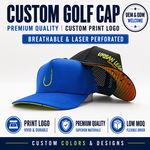 Elite Performance 5 Panel Golf Cap Custom Printed Logo Low MOQ OEM Active Lifestyle <b>Waterproof</b> Breathable Athletic Top Piece - Product Image 1