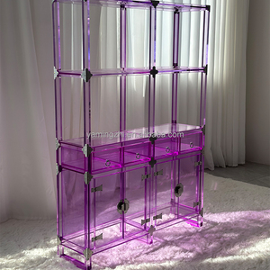 البيع المباشر تصميم داخلي حديث أثاث ديكور أكريليك حامل رف متعدد الطبقات شفاف - Product Image 2