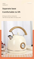 Bouilloire électrique rétro la plus vendue, arrêt automatique, acier inoxydable 304, 220V, capacité 1,8L, portable pour maisons modernes