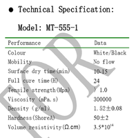 Scellant adhésif en silicone RTV MT-555-1, couleur blanche, silicone électrique RTV, gel de silicone pour PCB, colle pour éclairage d'inondation, colle pour verre