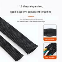 Gaine tressée extensible en PET 3-10mm, gaine de câble auto-fermante 600V, ignifuge, pour faisceau de câbles automobile
