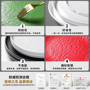 Xiangyuan melamine tableware <b>plates</b> for Western cuisine (<b>pasta</b>, steak, side dishes), commercial use (rock-patterned barbecue, - Product Image 5