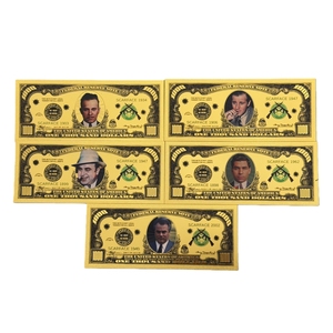 2026 5 types de billets de banque américains gangster en or 24 carats pour collection - Product Image 1