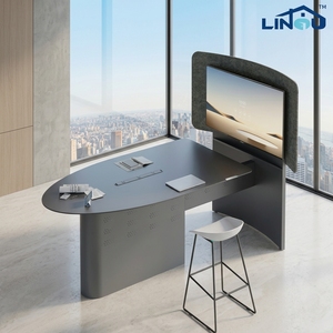 Bureau <span class=keywords><strong>de</strong></span> <span class=keywords><strong>conférence</strong></span> moderne <span class=keywords><strong>de</strong></span> haute qualité avec pieds en acier inoxydable et plateau peint, idéal pour atelier et salle <span class=keywords><strong>de</strong></span> réunion - Product Image 2