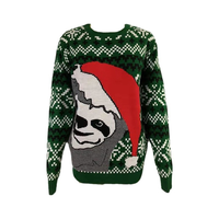 Individueller Unisex-Rundhalspullover mit Jacquardmuster und LED-Beleuchtung - Lustiger Weihnachtspullover für Männer und Frauen