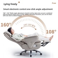 Chaise de bureau exécutive ergonomique moderne en cuir PU, hauteur réglable, repose-pieds, support lombaire, base métallique, utilisation hospitalière, saine