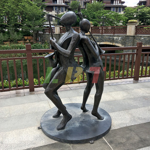 Escultura de Músico de Bronce Libit, Figura Abstracta, Adorno para Paisajes de Plazas y Parques al Aire Libre - Product Image 1