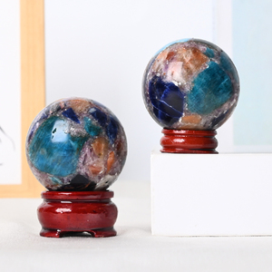 Wholesale Natural Gemstone <b>Crystal</b> Sphere Healing Hand Polished Apatite and Sun Stone Sphere - Product Image 2