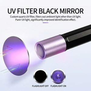 Wholesale Stainless Steel UV <strong>Flashlight</strong> <strong>Set</strong> 365nm/395nm Dual Wavelength Black Light Inspection Detector 100-200M Beam Distance - Product Image 3