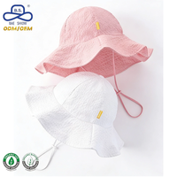 Sombrero de Pescador de Tela de Burbuja Blanca Premium Personalizado ODM de Fábrica BSCI GRS con Correa Ajustable para Niños, Protección UV para el Verano