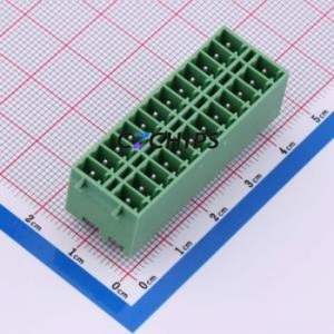 DB2EVHBG-3.5-2*12P-GN Plug-in Terminal Block Through hole,P=3.5mm Board-to-Board / Socket - Closed Snap Fixing 2x12P 3.5mm - Product Image 1