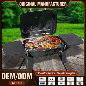 <span class=keywords><strong>Griglia</strong></span> <span class=keywords><strong>Elettrica</strong></span> BBQ Moderna Premium di Lusso per Interni ed Esterni Senza Fumo Portatile con Due Tavolini Laterali Struttura in Metallo - Product Image 2