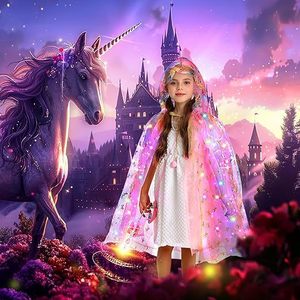 Conjunto <span class=keywords><strong>de</strong></span> Capa Brillante <span class=keywords><strong>de</strong></span> Princesa con Accesorio <span class=keywords><strong>de</strong></span> Capucha y Luces LED, Disfraz <span class=keywords><strong>de</strong></span> Halloween para Niñas, Suministro Transfronterizo ODM - Product Image 4