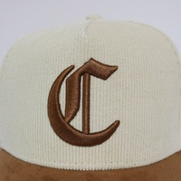 Proveedor de Gorras de Primera Clase MOQ Bajo Gorras Bordadas de Alta Calidad al por Mayor con Logotipo Personalizado Elegantes Gorras de Béisbol de Pana de Dos Tonos