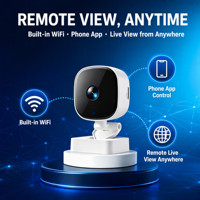 Caméra de sécurité WiFi 720p, caméra intérieure pour la maison, vision nocturne, audio bidirectionnel, application téléphonique, compacte
