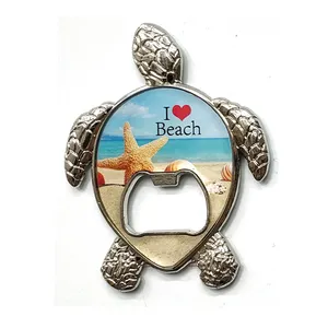 Logo personnalisé métal tortue plage île Indonésie souvenir bali aimant de réfrigérateur