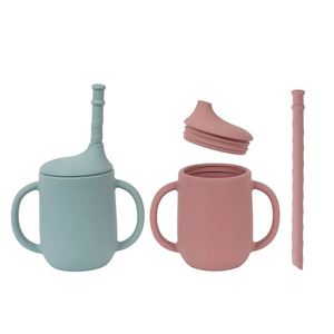 Gobelets pliables en silicone 2023 pour enfants, avec paille, doseurs d'eau, ventouse et compartiment à collation, pour la pâtisserie et l'apprentissage de la boisson - Product Image 4