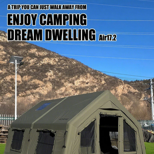 Oxford Portable Inflatable <b>Air</b> <b>Tent</b> Two Bedrooms Living Room Easy Setup Waterproof UV-Resistant Durable for Travel Camping - Product Image 6