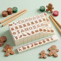 Geling Wholesale High Quality 160 Teeth Yellow American Mahjong Tiles Sets Factory Custom Acrylic Gingerbread Mahjong Tiles Sets