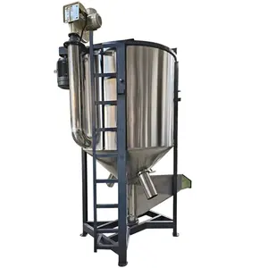 Mixer pengering udara panas, alat pencampur vertikal pemanas listrik stainless steel 500KG