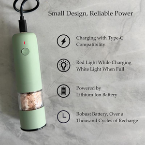 Ensemble moulin à sel et à poivre automatique rechargeable en acier inoxydable, mini et portable, pour la vente en gros d'articles de cuisine - Product Image 5