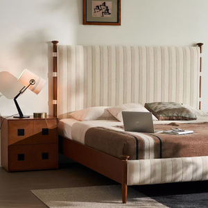 Meubles de chambre à coucher KMJ, style vintage américain antique, <span class=keywords><strong>lit</strong></span> en <span class=keywords><strong>bois</strong></span> de 1,8 m, <span class=keywords><strong>lit</strong></span> double, tête de <span class=keywords><strong>lit</strong></span> capitonnée, <span class=keywords><strong>lit</strong></span> en <span class=keywords><strong>bois</strong></span> Queen - Product Image 3