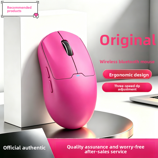 Wireless Rechargeable Dual-Mode Gaming Mouse USB Receiver Type-C Cable 3 Buttons Ergonomic Design for Laptop/Desktop Use
