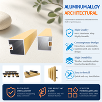 Plafond suspendu artistique en aluminium moderne 40x40mm, faux plafond à lamelles, ignifuge et résistant à l'humidité