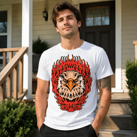JNEI Flame Eagle Grafische T-shirt Unisex Vochtregulerend Snel Droogend Ademend Casual Top voor Buitengebruik
