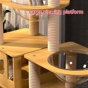 Manufacturer Direct Premium Wooden Cat Climbing Tree with Modern Style Natural Sisal Scratching <b>Posts</b>-Wholesale Pet Products - Product Image 5