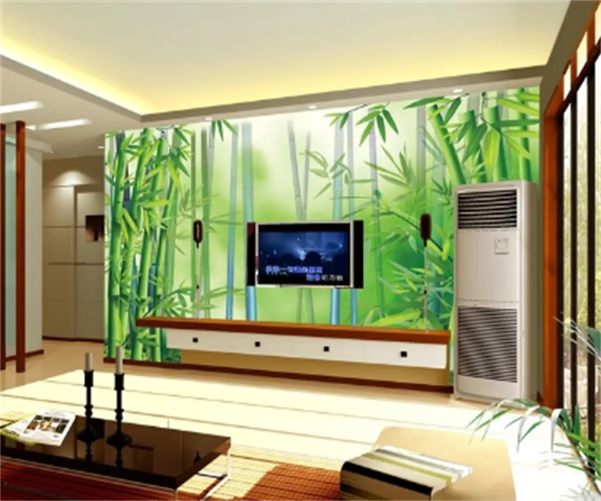 KOMNNI papier peint d'outillage personnalisé revêtement mural belle forêt de bambou papier peint chambre salon décoration murale murale