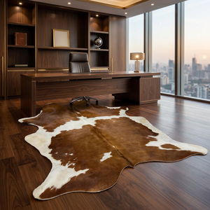 Tapis en cuir de vache brun et blanc du Brésil - Qualité haut de gamme - Produit naturel - L'emplacement des tapis en cuir de vache de la plus haute qualité - Product Image 1