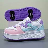 Patins à roulettes unisexes pour enfants, chaussures de sport d'extérieur à double usage détachables, rétro et polyvalentes