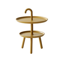 Table d'appoint mobile en plastique de style nordique, moderne et minimaliste, pour chambre à coucher, chevet, canapé, table d'angle, double niveau, petite table basse de luxe léger